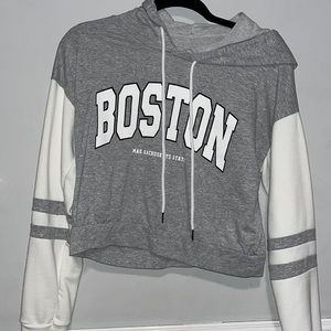 short gray sweatshirt from a shop in Italy